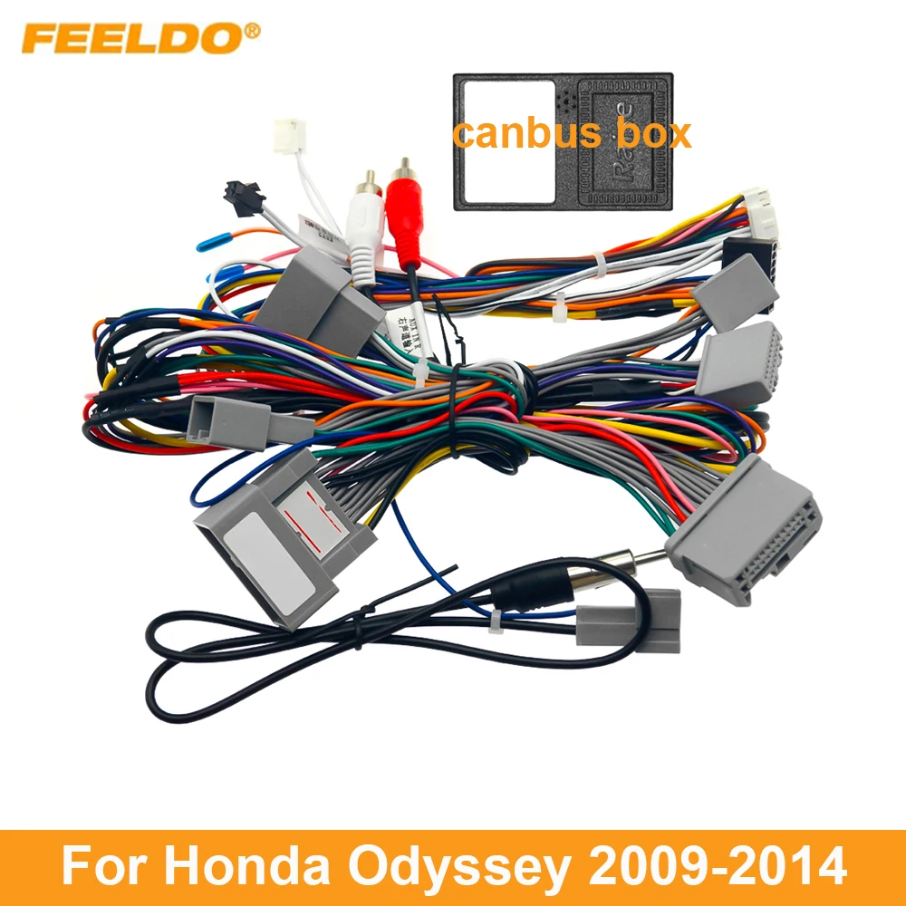 

FEELDO Car 16pin Power Cord Wiring Harness Adapter With Canbus For Honda Odyssey 2009-2014 Installation Head Unit