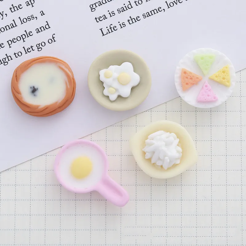 

20pcs New Resin Foods Resin Flatback Cabochon Scrapbook Craft DIY Accessory Decor Kawaii Fake Cookies Cake Resin Embellishment