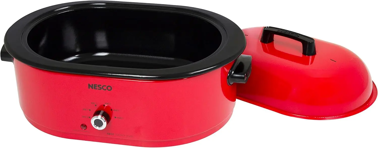 18 Quart Roaster Slow Cooker - Red 2