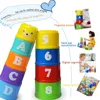 Kids Bathroom Stacked Cups Set Toys Water/Beach Games Tool Cup Stacking Educational Toys for Baby Bathtub Toddlers Birthday Gift 2