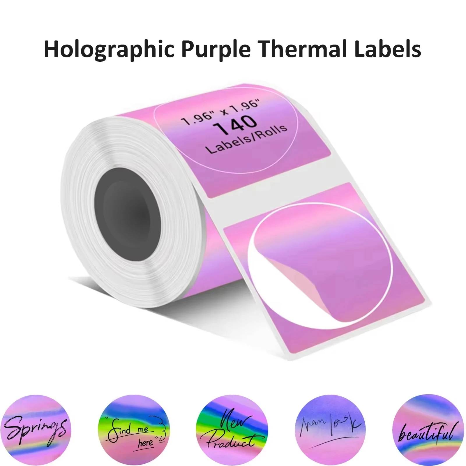1/3롤 40x30mm 프리미엄 퍼플 레이저 감열 라벨: 방수, 내구성 있는 접착제, 소매 포장용