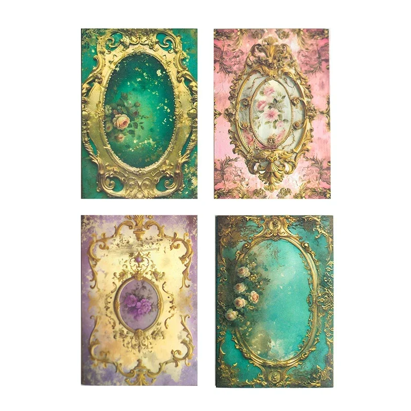 30Sheets Handwriting Decoration Account Rococo Palace European Sticky Material Paper Handbook Scrapbook Cut 170*100MM 6