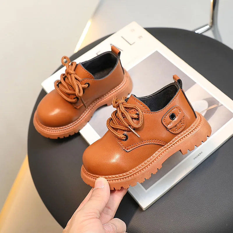 Spring and Autumn New Fashion Kids Boys Leather Shoes Solid Color Children Girls Casual Shoes for Performance