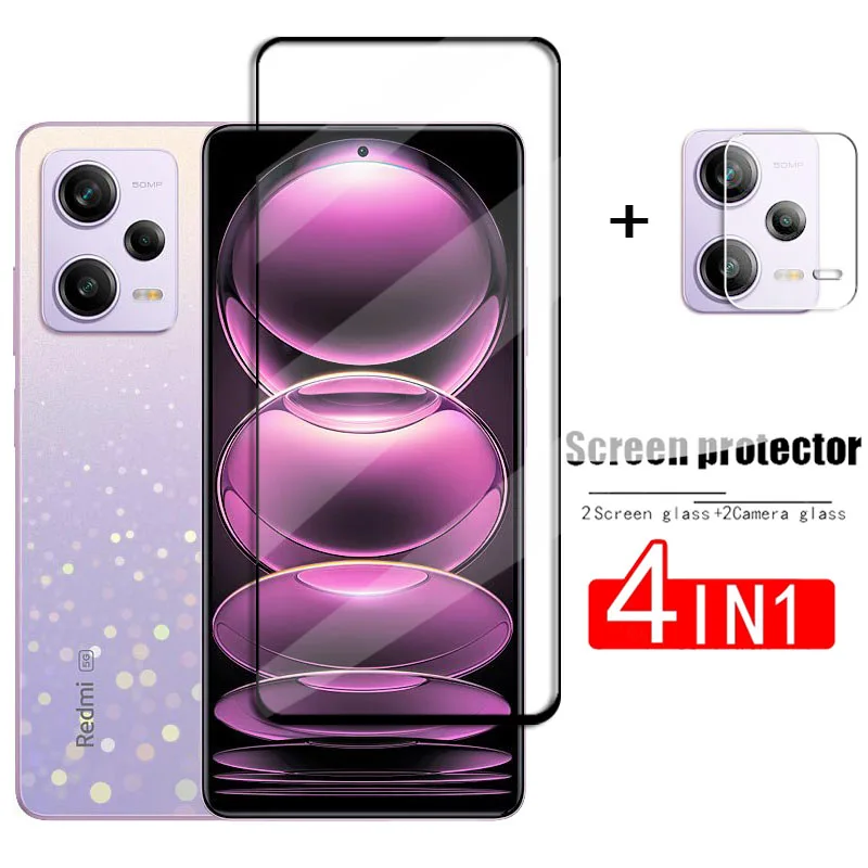 Full Cover Glass For Redmi Note 12 Pro 5G Tempered Glass Xiaomi Redmi Note 12 Pro Screen Protector Lens Film Redmi Note 12 Pro 2pcs for xiaomi redmi note 10 pro glass full screen glass for xiaomi redmi note 10 5g nfc flim glass for redmi note 10 5g nfc