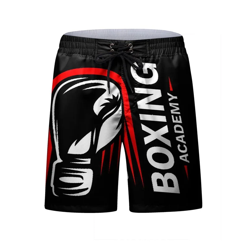 

MMA BJJ GI Boxing Sanda Jiu Jitsu Shorts 3D Printing Loose Beach Pants Fashion Casual Sports Elastic Bands Shorts Men's Brand