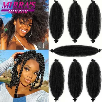 Springy Afro Twist Hair 16/24/28Inch Synthetic Pre-Separated Afro Kinky Twist Crochet Hair Extension For Faux Locs Marley Braids 1
