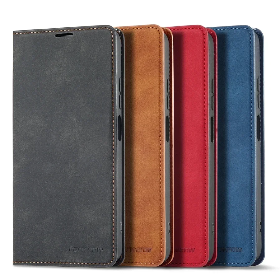 UltraSlim Magnetic Leather Flip Wallet Case with Card Holder