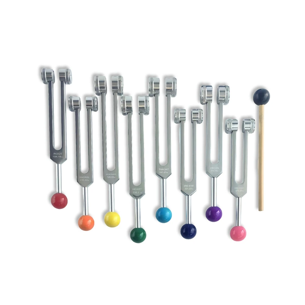 A50U 8PCS 튜닝 포크 세트, 음악 차크라용 튜닝 포크, 사운드 테라피, 몸과 마음, 영혼의 완벽한 조화를 유지 126.22HZ
