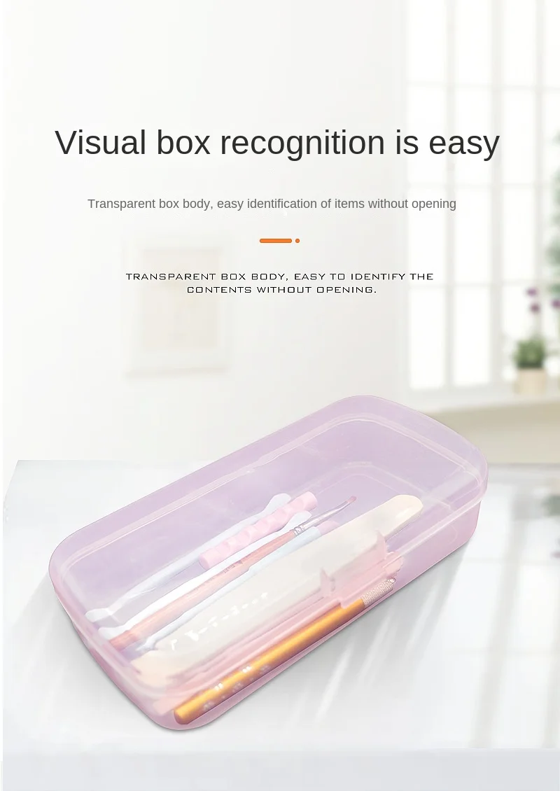 Description Picture 4 of itemNail Art Tool Sterilizing Tray Clear Dustproof Organizer Storage Case Disinfection Box for Manicure Tool Tweezers Salon
