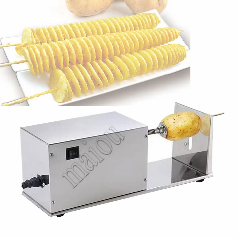 Commercial Electric Potato Slicer Machine Fresh Spiral Twisted Chips Potato Cutter Potato Spiral Cutting Machine