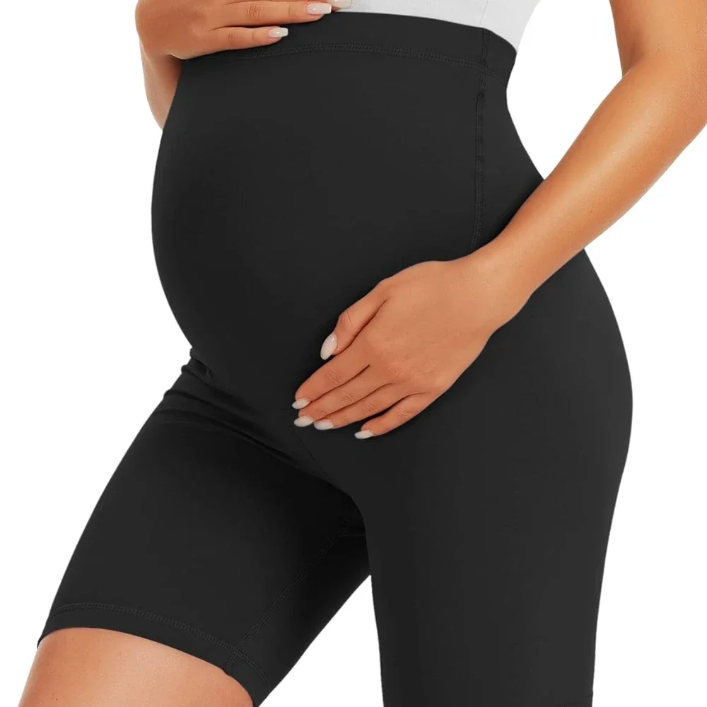 Pregnant Shorts Pregnant Women's Shorts Three Part Shark Skin Seamless Leggings Summer Slimming and Anti Dew Yoga Leggings