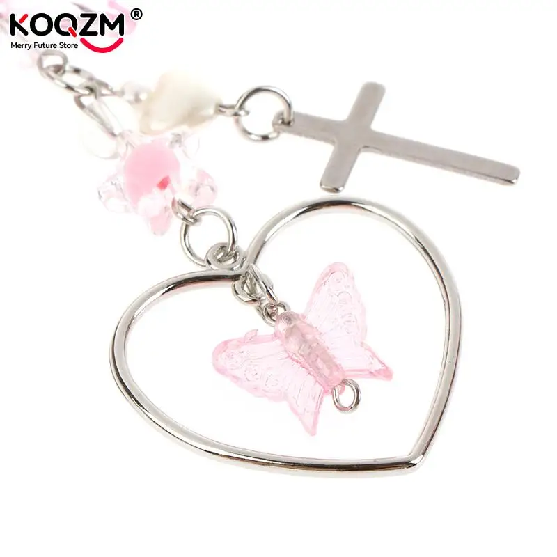 Phone Charms Pendant Kawaii Key Chain For Bag For iPhone For Samsung Cute Accessories Women Girl Straps Beaded Phone Lanyard