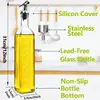 Transparent Glass Olive Oil Bottle Leakproof Kitchen Seasoning Soy Vinegar Square Glass Bottle Kitchen Supplies New Dropshipping 6