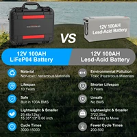 Batterie Lifepo4 12v 100ah 120Ah 200Ah 300Ah 6000+ cycles, batterie rechargeable avec BMS intégré et Bluetooth pour solaire, camping-car, sondeur de poissons 6