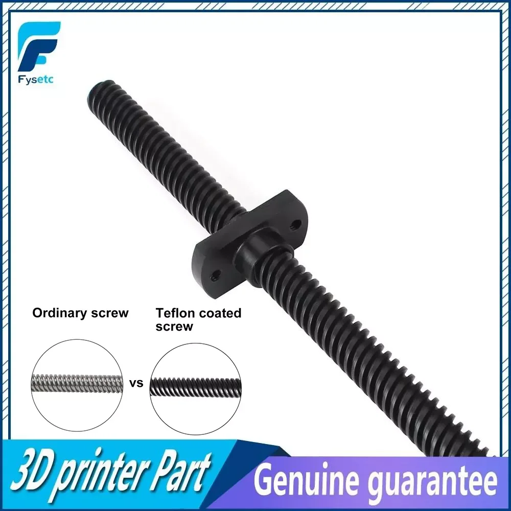 Parafuso de Chumbo Teflont para Impressora 3d t8 Ptfe Parafuso de Chumbo Pom Porca Ender3 Ender3 Pro Ender3 v2 Ender5 Sidewinder x1 Voron Chumbo Milímetros Milímetros