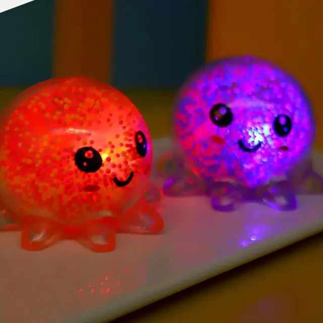 1 Pc Glowing Light Squid Vent Ball TPR Squeeze Toys Decompression Toy Bubble Octopus Ball Stress Relief Toy Gift For Kids 4