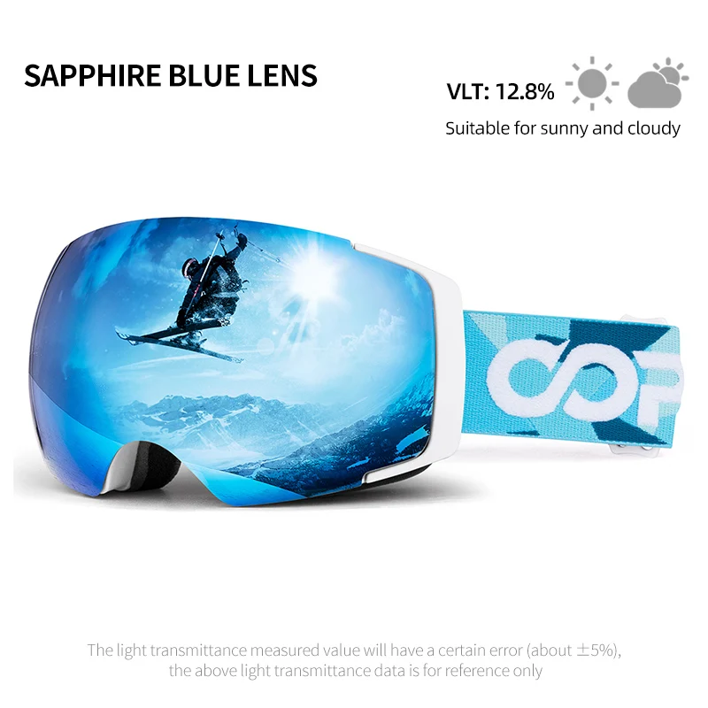 

COPOZZ Magnetic Ski Goggles 2s Quick-Change Lens Professional Skiing Eyewear Men Women Anti-fog Snowboard Ski Glasses