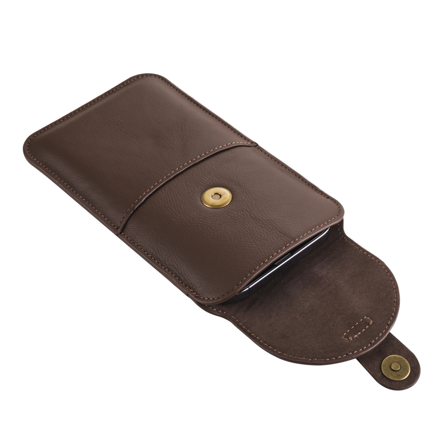 Premium Genuine Leather Belt Clip Phone Case Men's Waist Bag Holster Pouch