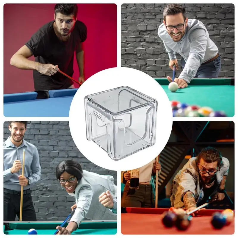 Billiard Chalk Storage Transparent Plastic acrylic Box Cube Chalk Storage Holder For Daily Practice Snooker & Billiard Accessory