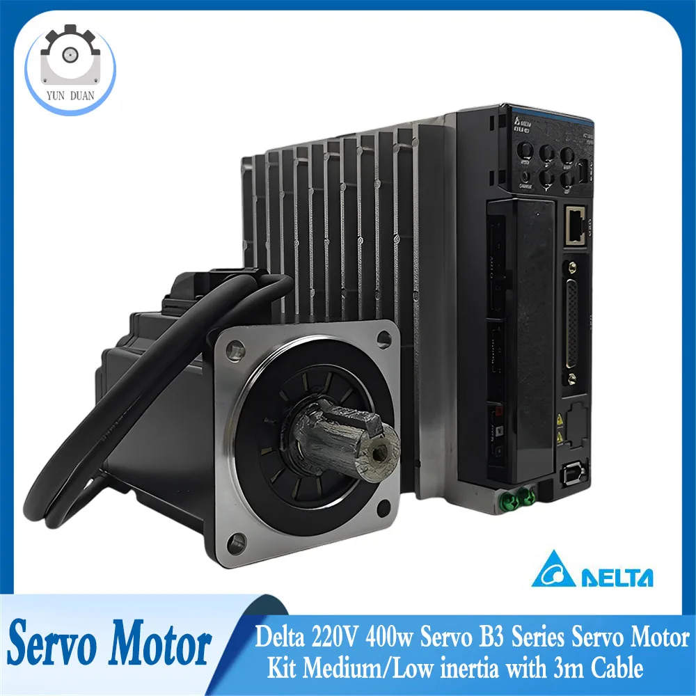 

AC Servo Motor 400W Delta B3Series Servo Motor Kit 60mm ASD-B3-0421+ECM-B3M-C20604RS1 24bit B2 Series CANopen,RS-485,EtherCAT