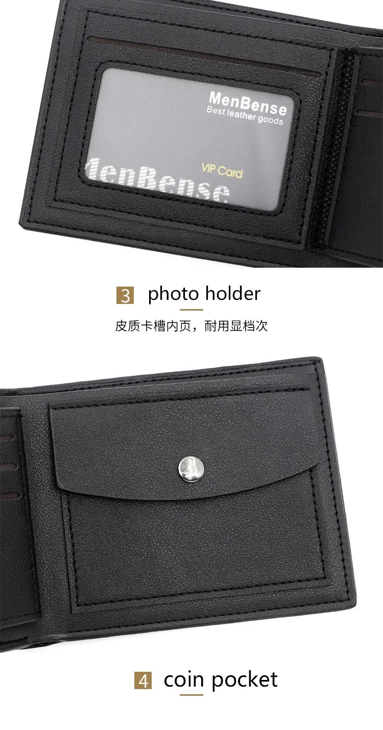 2025 New Male Short Bifold Zipper Card Holder Purse Slim Men's Wallets Simple Coin Pocket High Quality PU Leather Men Money Bag Image 14