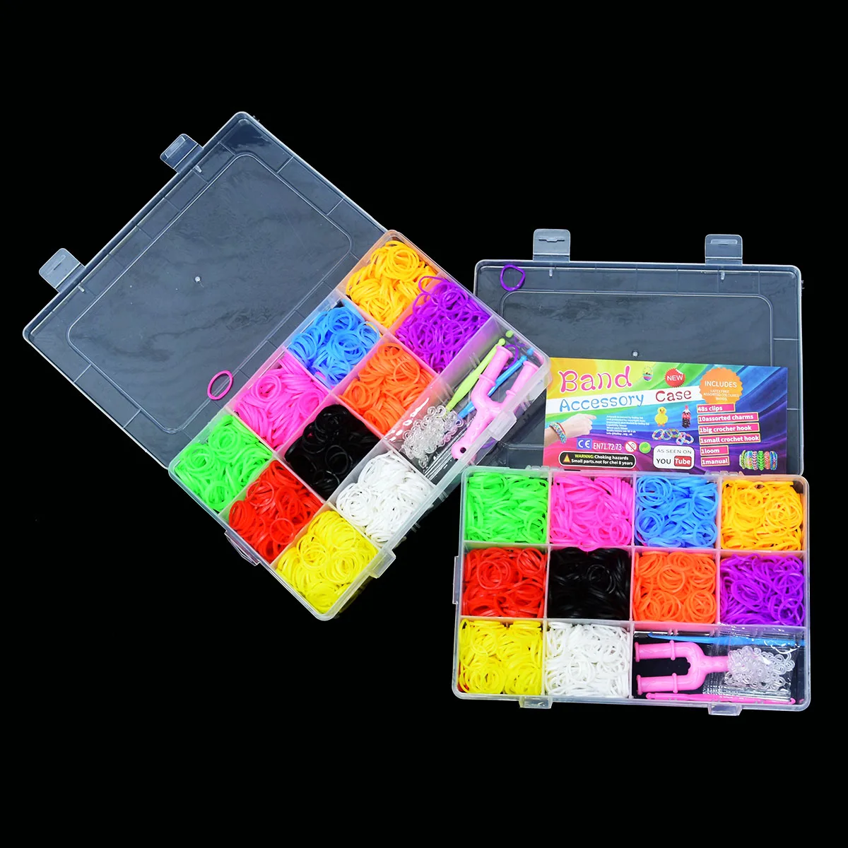 28 Grids Storage Box Rainbow Colorful Loom Rubber Bands DIY weaving  machines Knitting Bracelet Making Kit gifts for Children