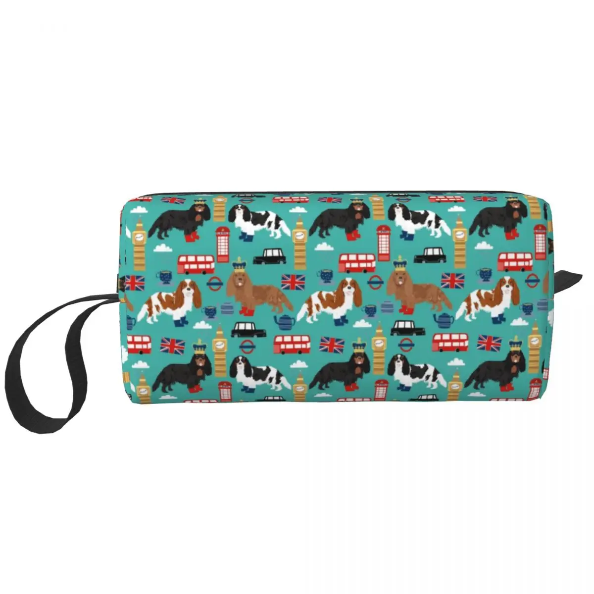 

Cavalier King Charles Spaniel In London Cosmetic Bag Women Cute Big Capacity Pet Dog Makeup Case Beauty Storage Toiletry Bags