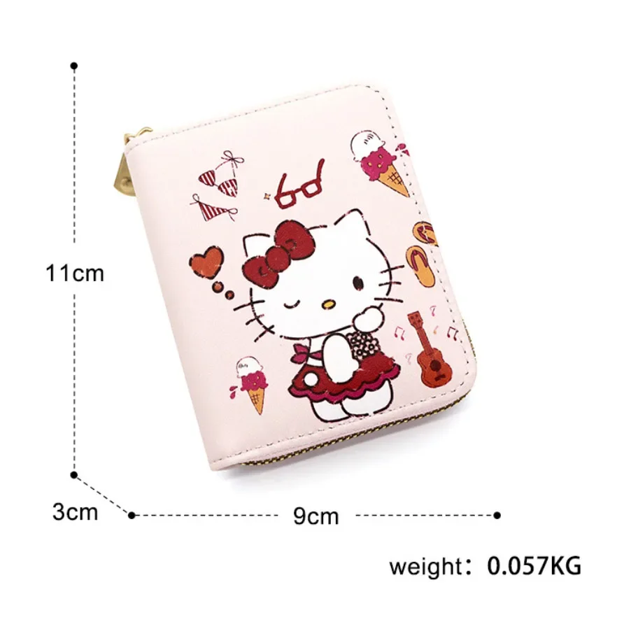 Women Girls Sanrio Hello Kitty Small Wallet Luxury Wallet Women Designer Brand Famous Kawaii Cute Handbag Short Gifts for Her 5