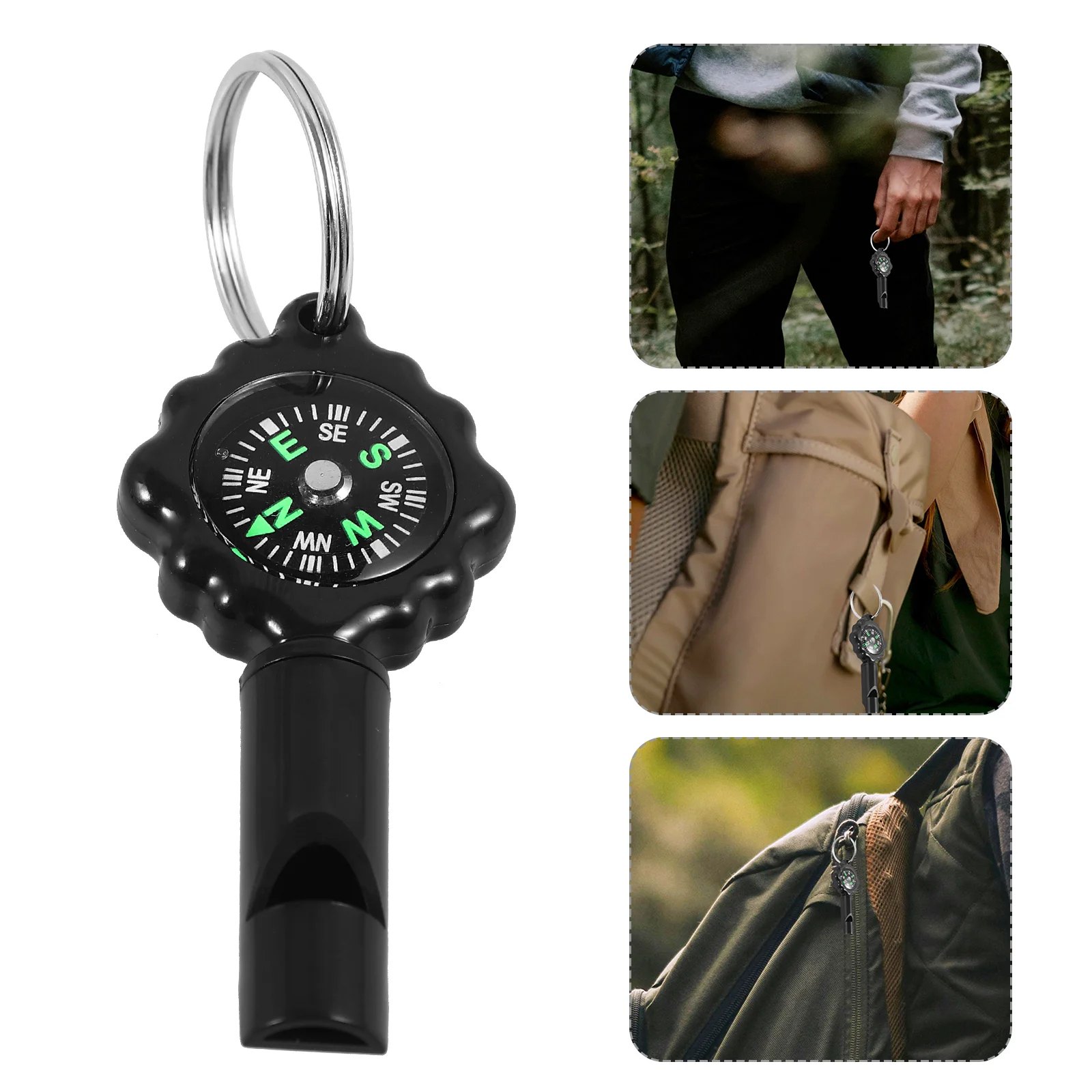 

Outdoor Whistle Keychain Portable Compass Whistle for Survival Convenient Compass Keychain Whistle