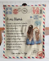 POR AVION CARTA A MI MAMA CON CARIÑO TU HIJA| Comfortable high-quality fleece Sherpa woven blanket 1