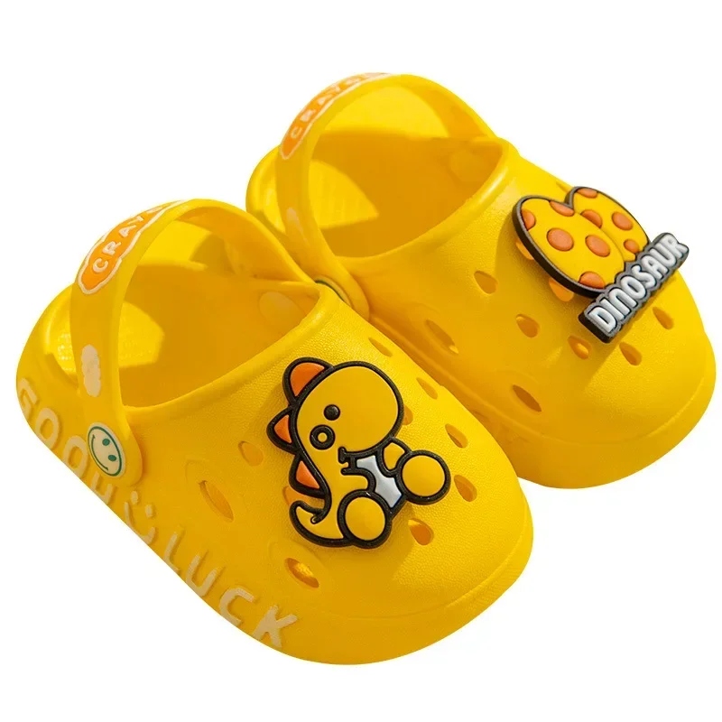 Kids Sandals Child Kawaii Blue Cartoon Clogs Summer Kids Lovely Dinosaur Outdoor Light Breathable Casual Garden Shoes