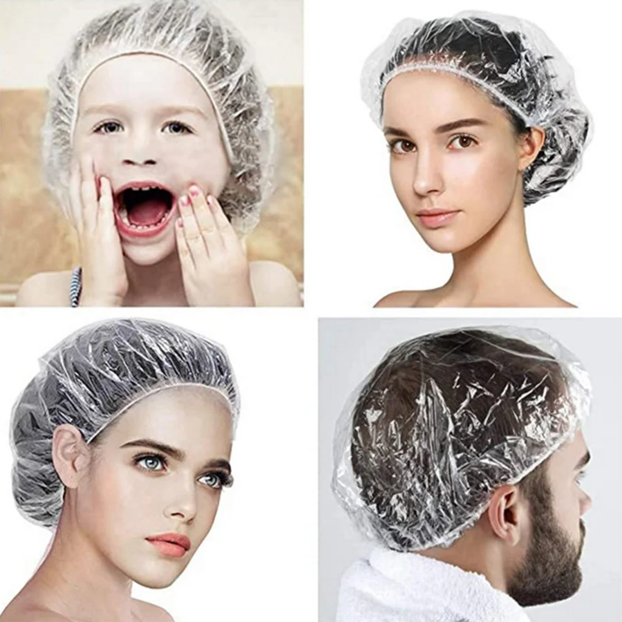 Plastic Disposable Shower Cap Baking Oil Cap Hair Dye Shampoo Shower Strip Hat