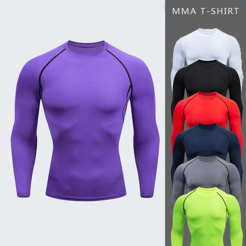 

MMA T-shirt Long Sleeve Men Sport Jerseys Boxing MMA Compression Shirts Quick Drying Muay Thai Jiu Jitsu BJJ Boxing Clothing