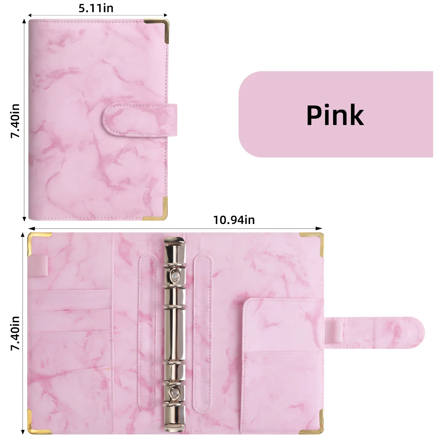 A6 Marble PU Leather Binder Cover