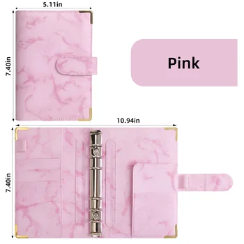 A6 Marble PU Leather Binder Cover