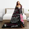 Gift for Mom Personalized Soft Linen Blanket Flower Butterfly Blanket Mother's Day Birthday Family Holiday Gift 3