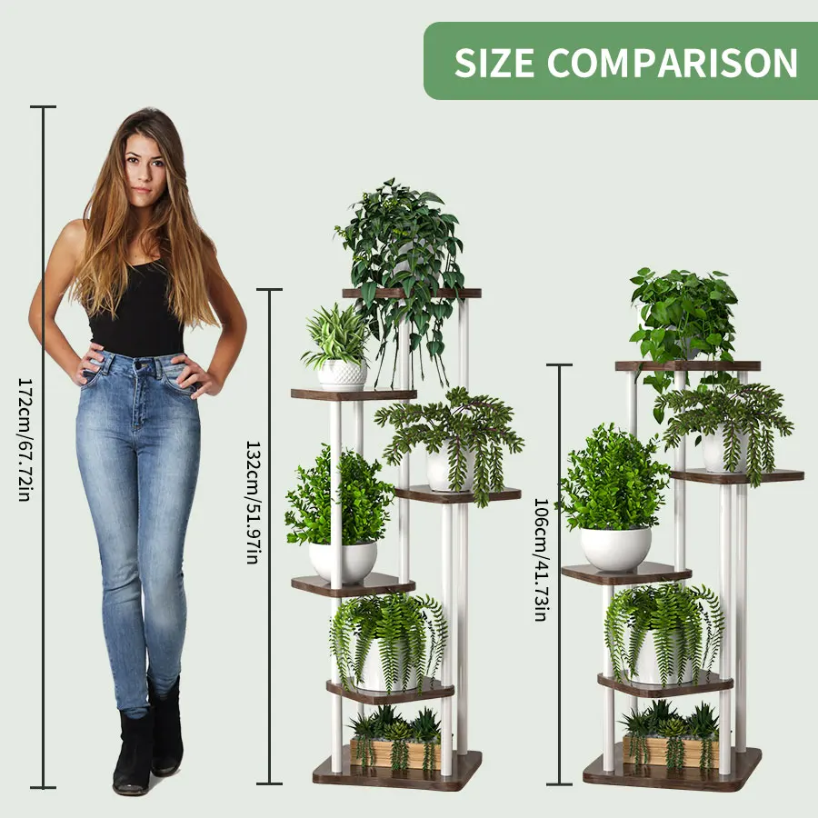 Plant Stand - All-Season Outdoor Flower Shelf With Multi-Tier Space-Saving Design For Balcony, Garden & Patio Living Room — view 6