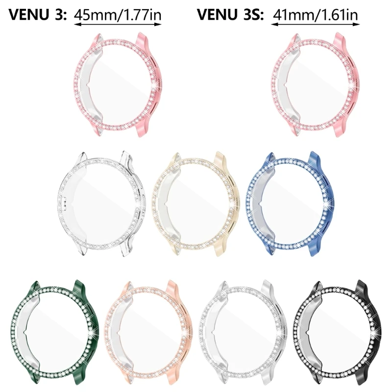 Sparkling Diamond TPU Protector Cover Watch Case - Stylish Electroplated Shell