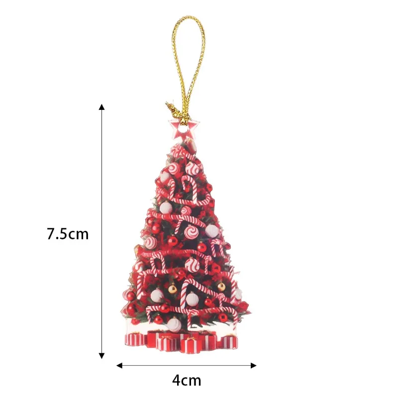 thumbnail image 1 of 10/1 piezas de colgante de acrílico navideño para árbol de Navidad, colgante para colgar en la corona, decoración, llavero, caja de regalo, adorno colgante, 1 of 5
