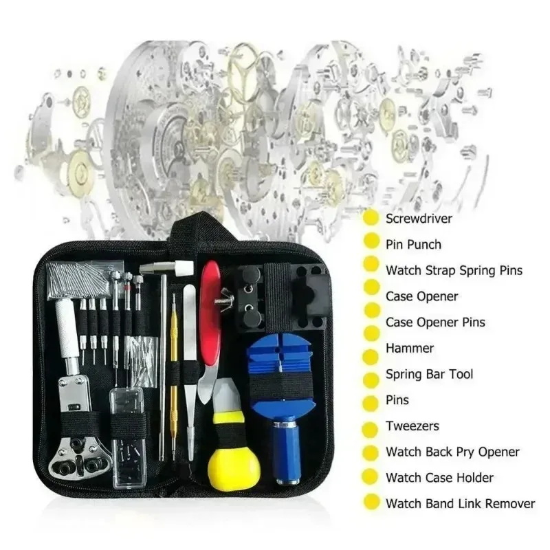 Deluxe 147-Piece Watch Repair Toolkit for Battery Changes & Strap Adjustments