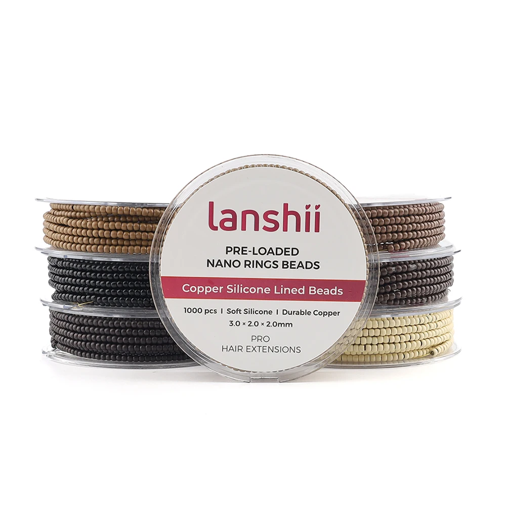 란시 1000 나노 헤어 익스텐션 비즈 ? 실리콘 함유 3mm 구리, 마이크로 링 익..