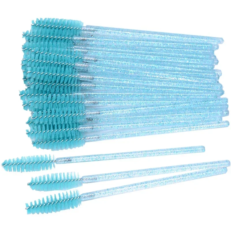Mascara Wands Glitter Disposable Eyelash Brushes 50pcs Crystal Eye lash Lash Comb Spoolies Micro Makeup Applicators