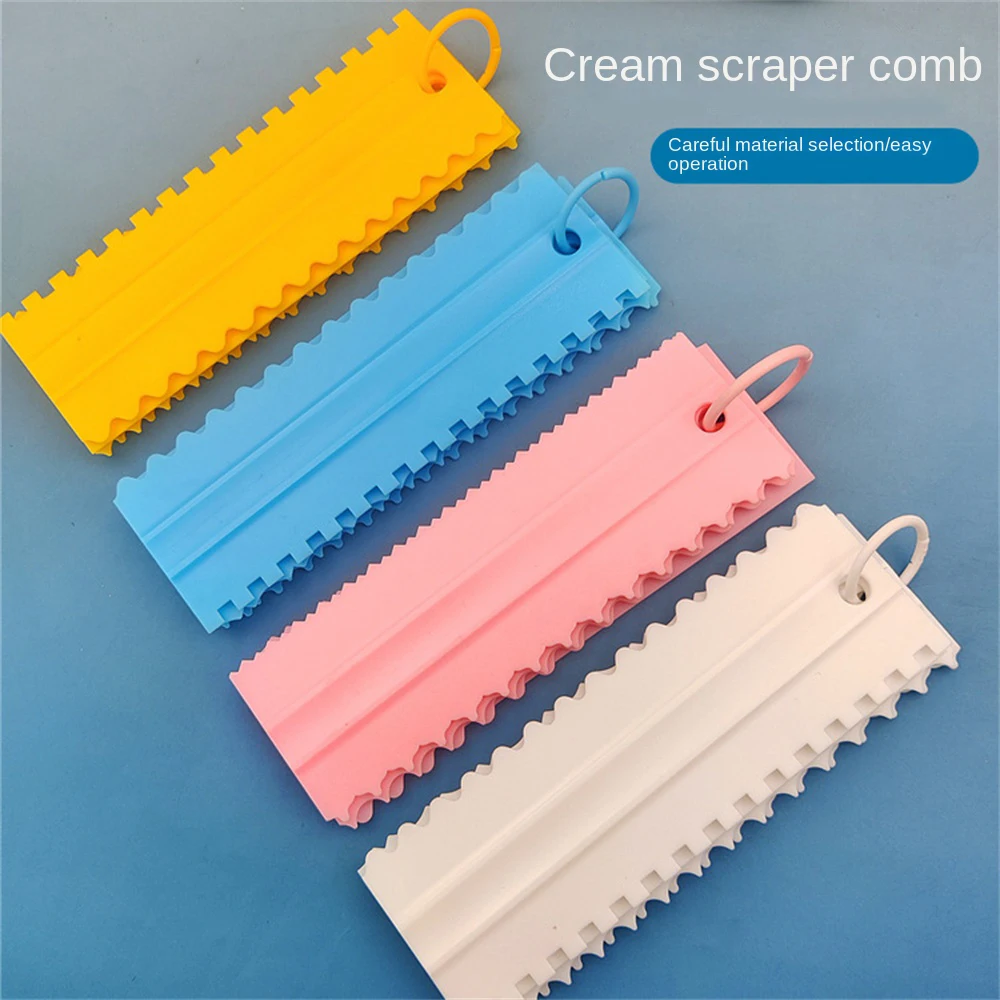 Cake Comb Scraper Cream Flattener Cake Trowel Spatula Dough Butter Pastry Cutters Cream Scraper Comb Baking Accessories & Tools