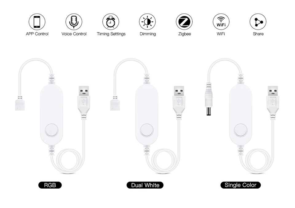 Description Picture 4 of itemSmart LED Strip Controller 5V USB Cable Power Zigbee Switch Remote Control Suitable for Tuya Smmart Life Google Gome Alexa