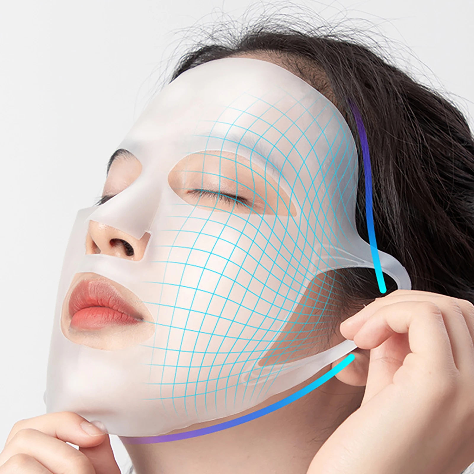 Silicone Mask Face Women Skin Care Tool Hanging Ear Face Mask Gel Sheet