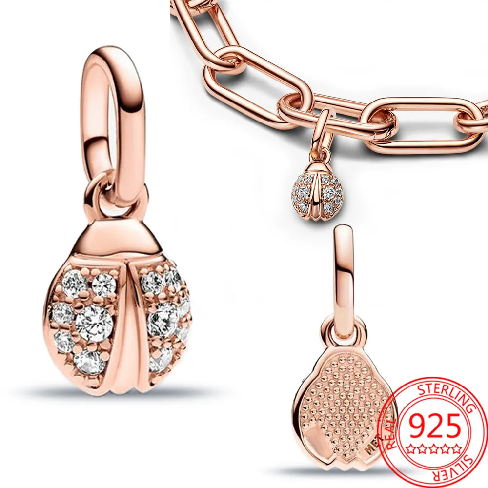 Classic 925 Sterling Silver Me Lucky Ladybird Mini Ciondola Charm Fit Pandora Me Bracciale Women'S Zoo Play Jewelry