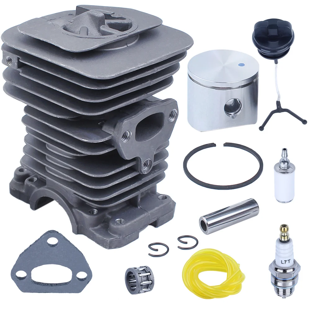 40mm Cylinder Piston Kit For Husqvarna 136 137 141 142 Chainsaw Repalce 530069941 Fuel Cap Filter Line Needle Bearing 3