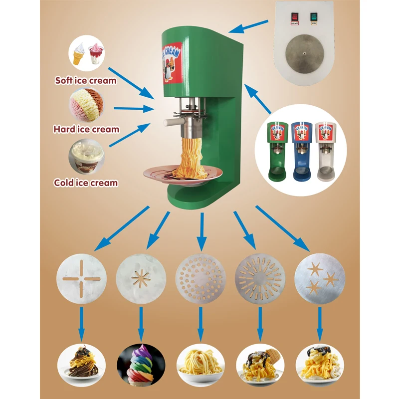 CE Different Shapes Spaghetti Ice Cream Machine (MJ-103) - China Spaghetti  Ice Cream Machine, Ice Cream Spaghetti Machine