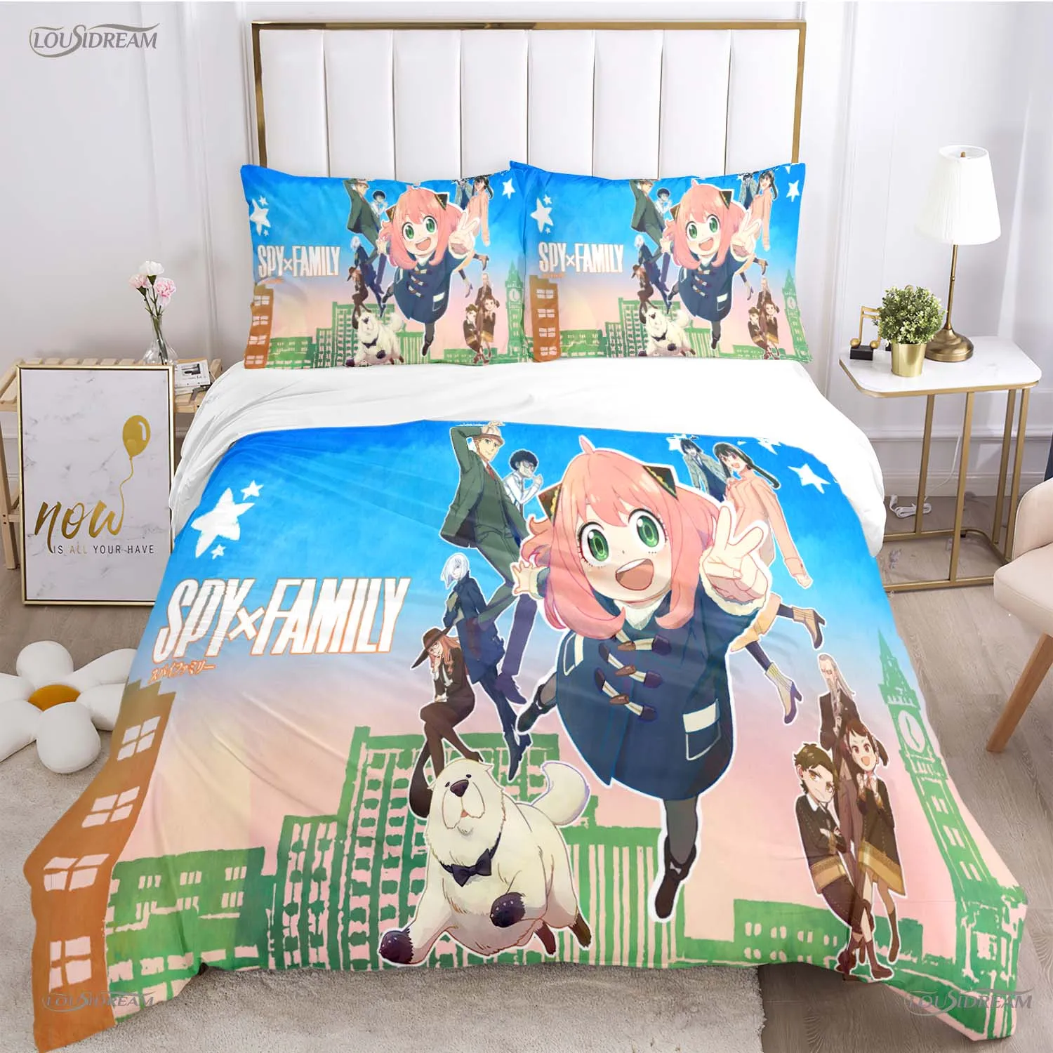 Cute spy x family Cartoon Anime Duvet Cover Funny Kawaii Bedding sets Soft Quilt Cover and Pillowcases Single/Double/Queen/King 2