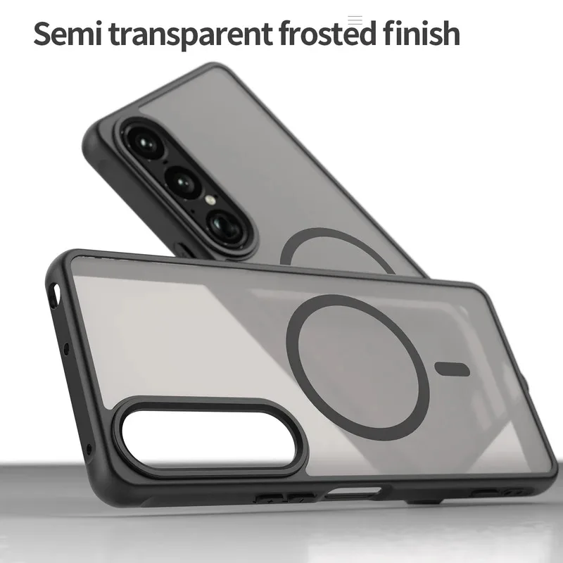 Magsafe Magnetic Wireless Charging Shockproof Matte Case - Clear Back Cover